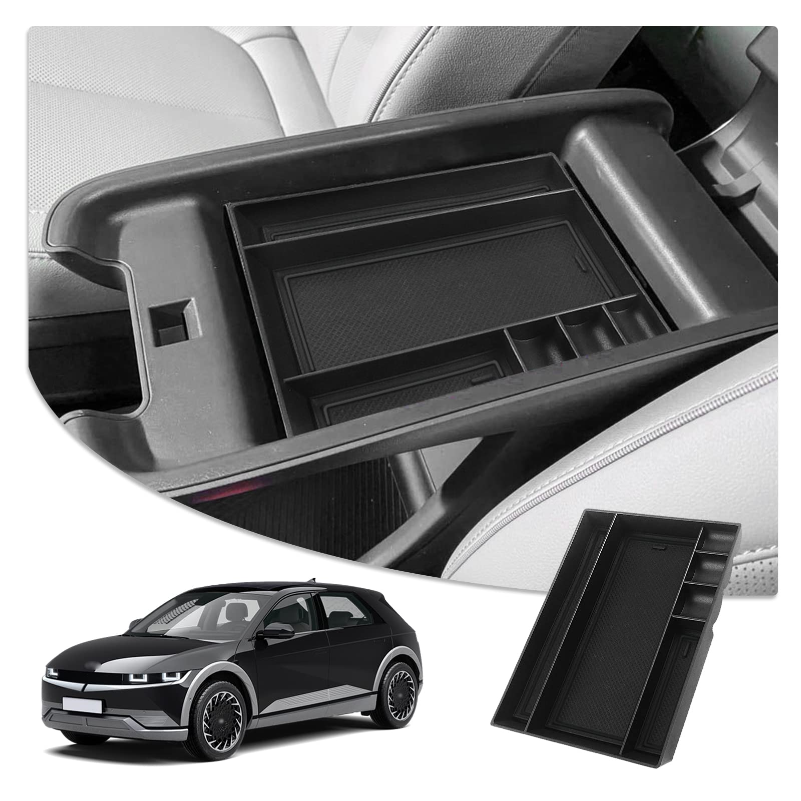 CDEFG Kompatybilny z Hyundai Ioniq 5 2021, 2022, 2023, 2024, 2025, konsola środkowa, podłokietnik, schowek, schowek na rękawiczki, wielofunkcyjny organizer do konsoli samochodowej, organizer, Tray