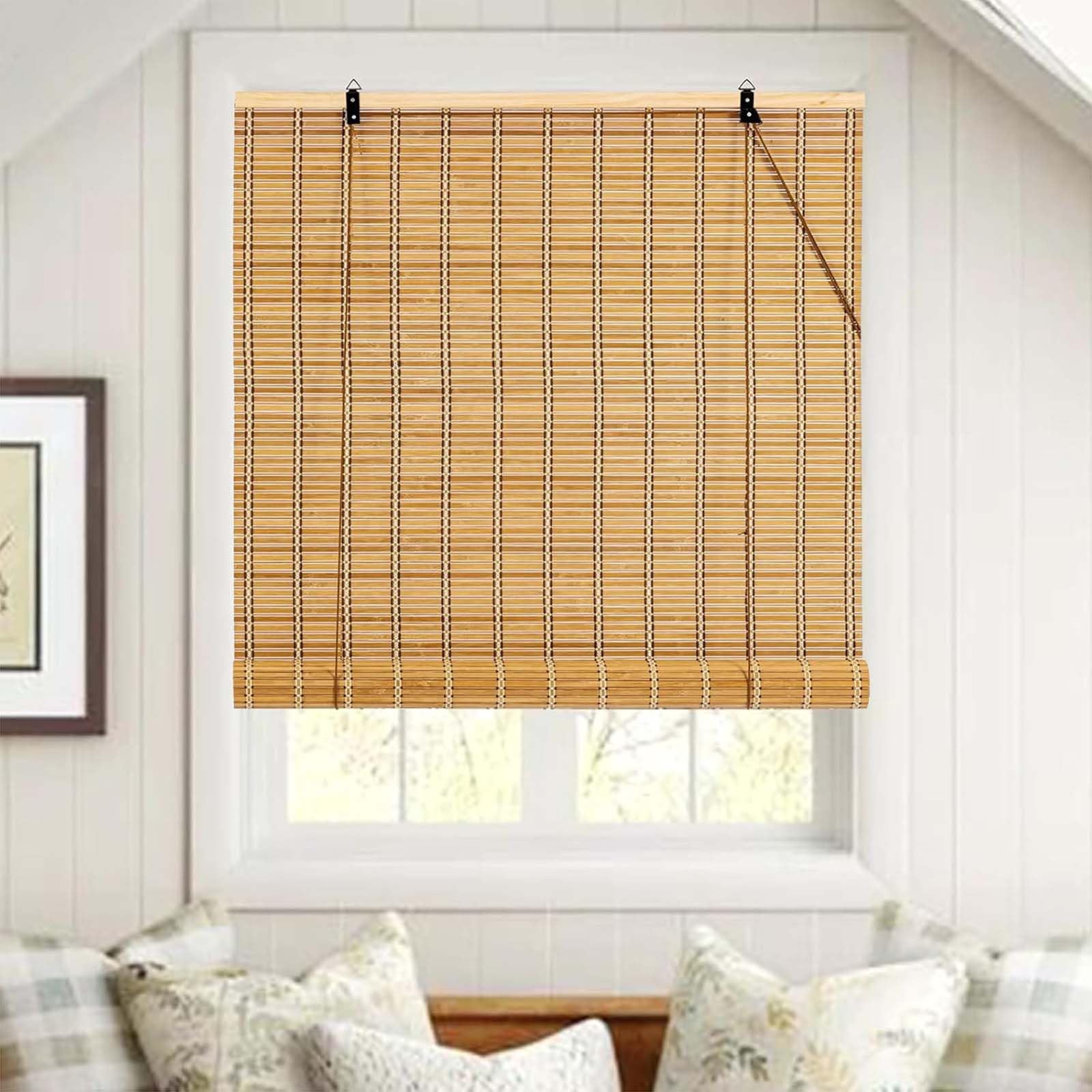 Retro Outdoor Shades for Patio Natural Bamboo Roller Blinds Bamboo Roll Up Blinds Bamboo Roll Up Shades Bamboo Shades Blinds Porch blinds Outdoor Indoor Window Privacy,D,100x200cm