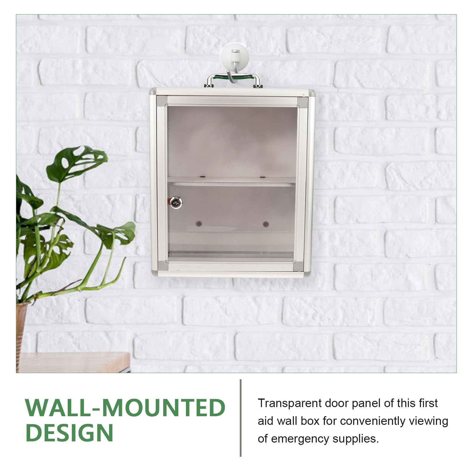 Botiquín Gran Capacidad Montado en Pared Material Acrílico y Aleación de Diseño Transparente y de Espacio de Primeros Auxilios para Oficina y Automóvil