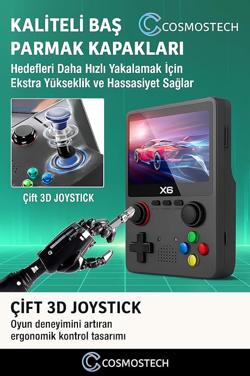 X6 Retro Taşınabilir Oyun Konsolu, 3,5 Ekran, Beyaz