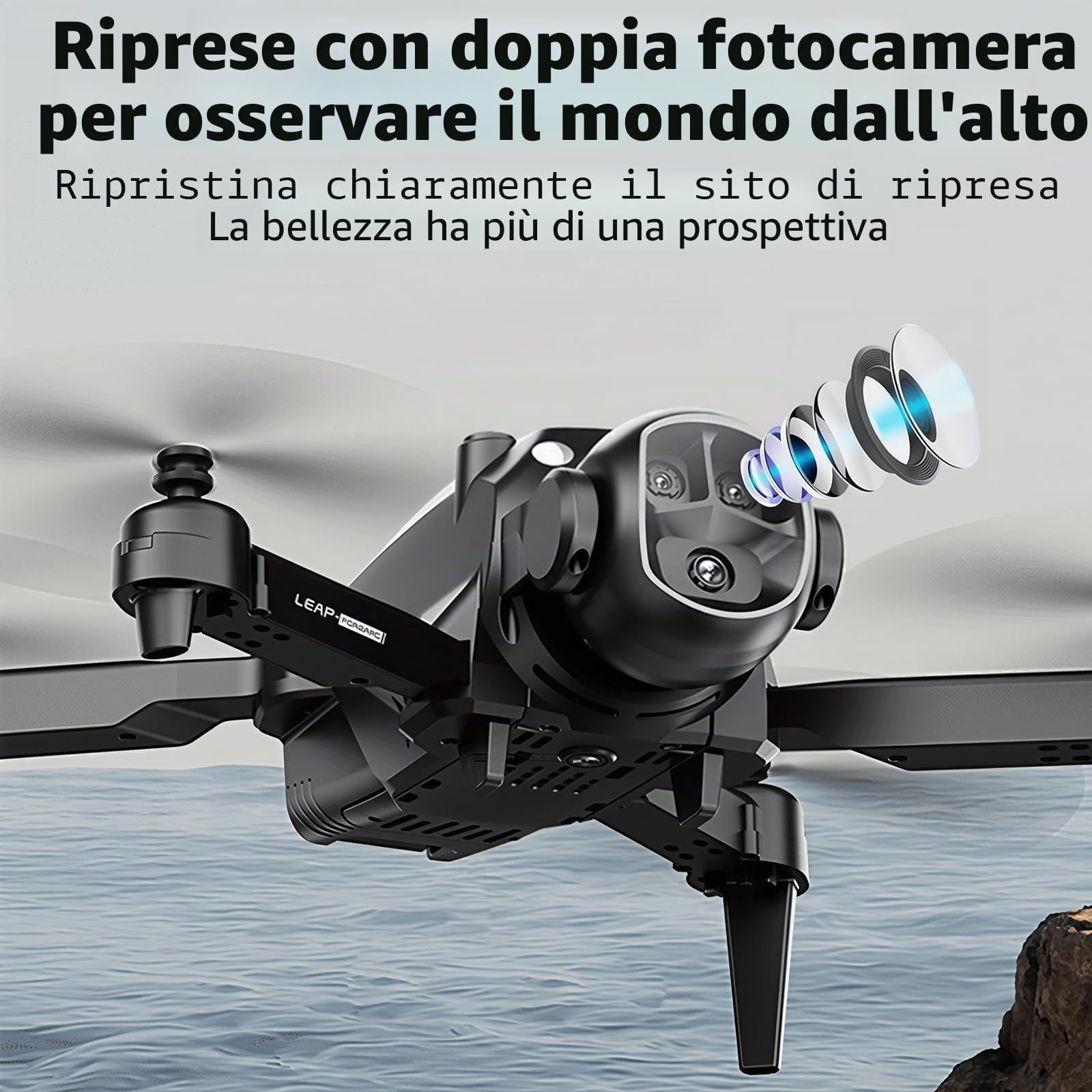 OBEST Drone con Telecamera 4K Professionale,WiFi FPV RC Droni con Occhiali VR Schermo da 2,4 pollici? Drone con Doppia Fotocamera,Droni per Principianti, Quadricottero RC Pieghevole per Adulti (E4)