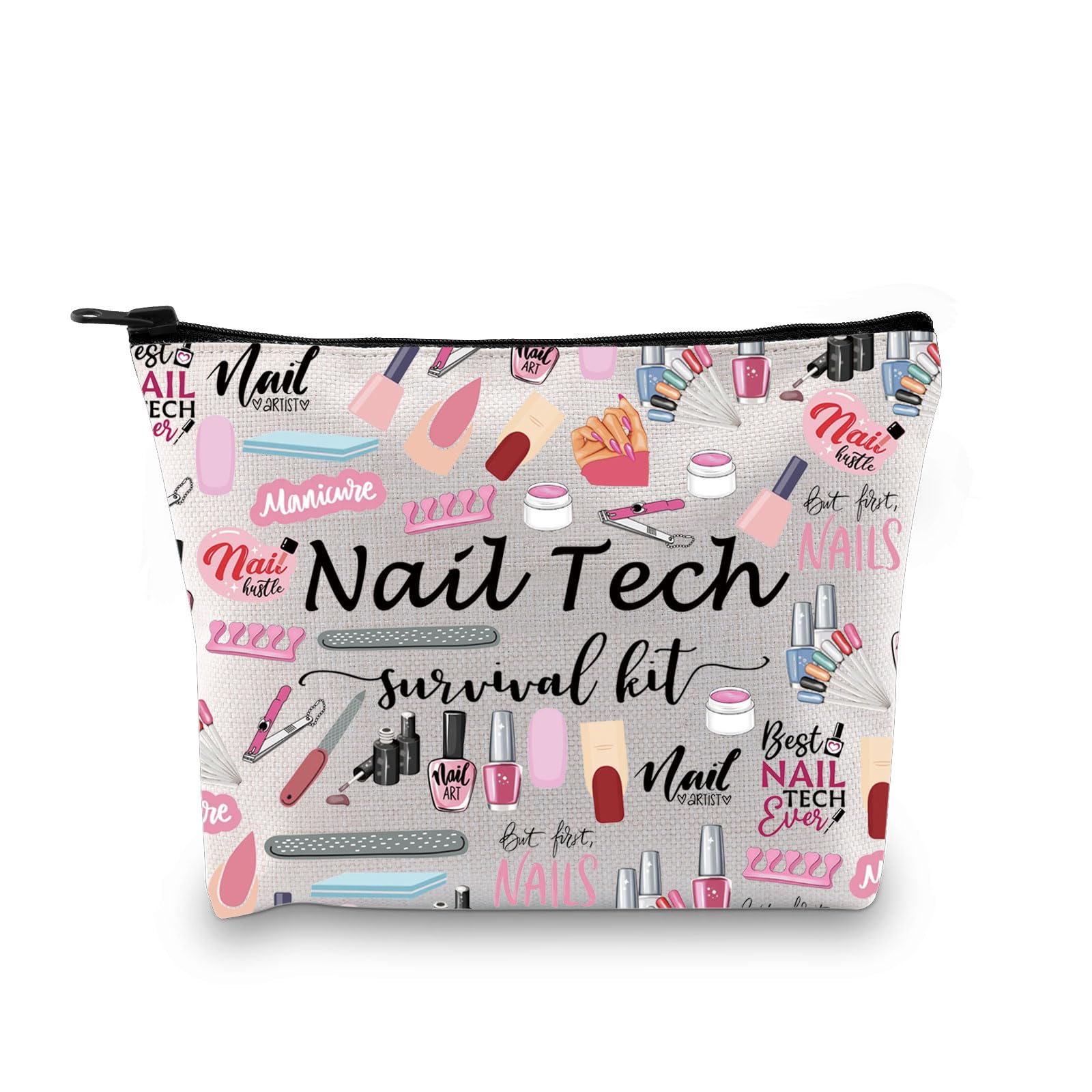 Nail Tech Survival Set Tasche – Kosmetiktasche Aus Segeltuch, 24x18x5 Cm, 3D-Druck Design
