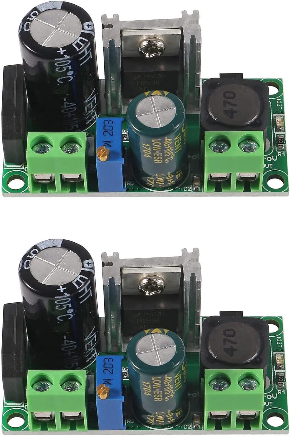 DIANN 2pcs AC/DC to DC Step Down Buck Converter Voltage Regulator Power Supply Board 2A LM2596HV Converter Module