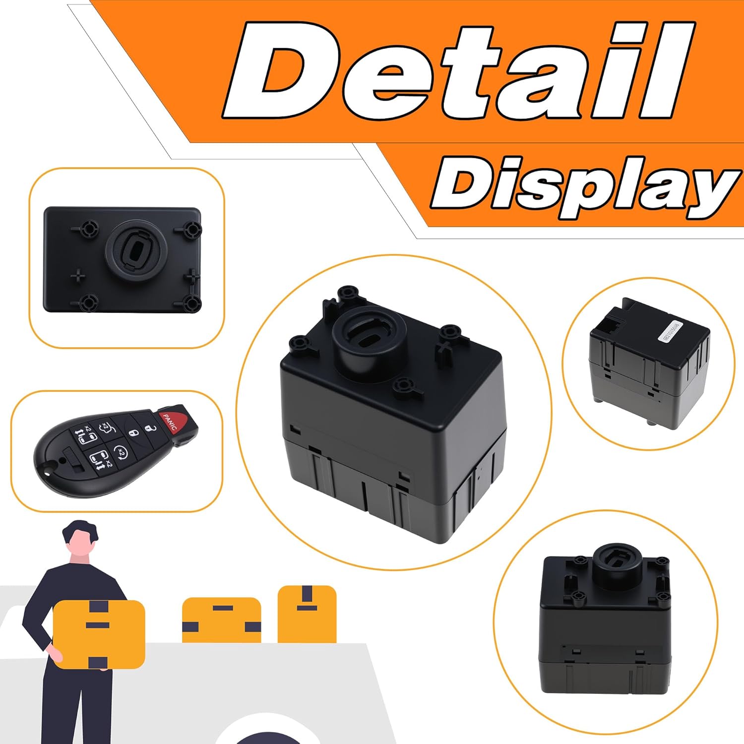 68210150AB Ignition Switch Module Kit & 2 Keys Compatible for 2008-2010 Dodge Magnum Charger Challenger Ram 1500 2500 3500,Jeep Grand Cherokee Commander,Chrysler 300 Replace# 68210150AA,68044060AA