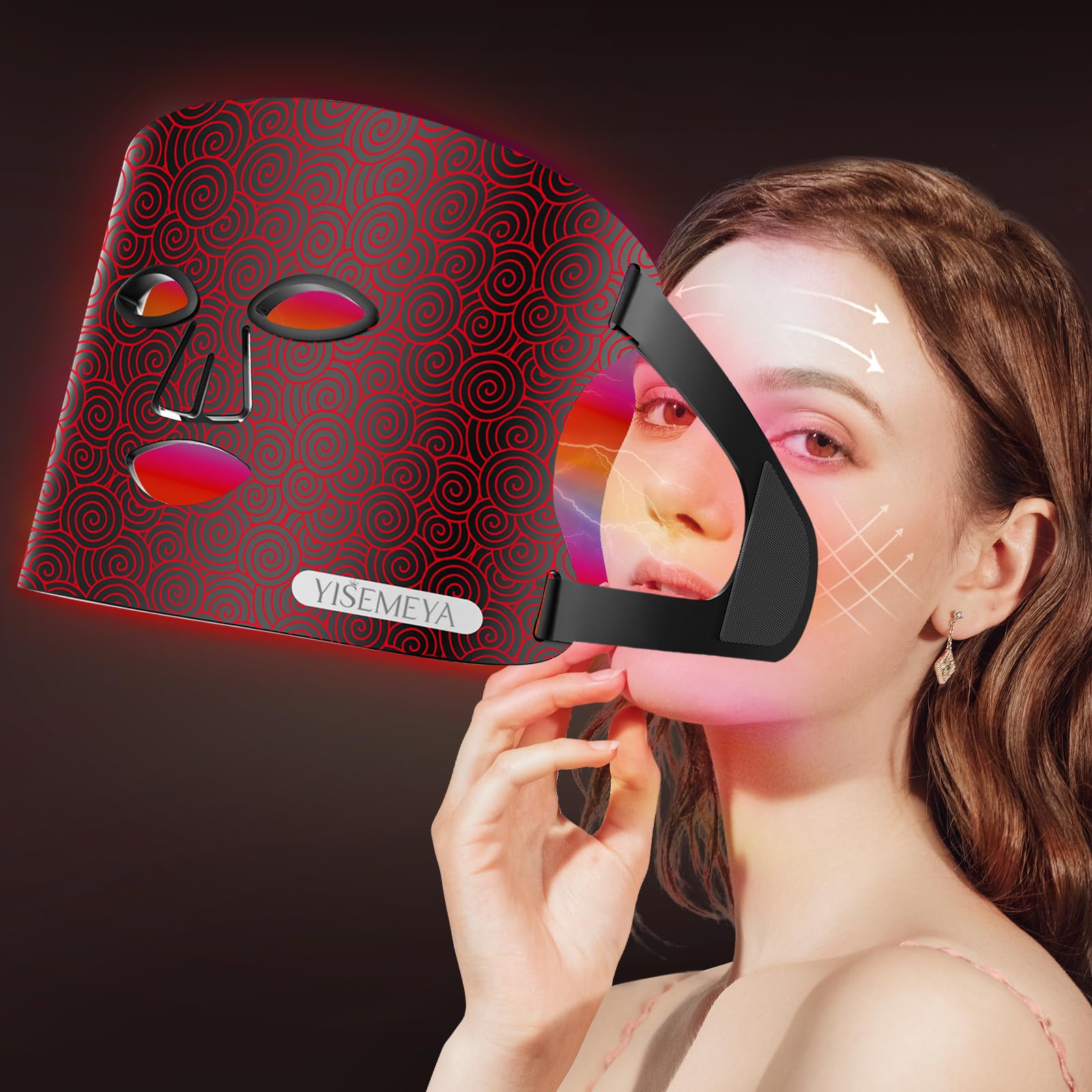 EMS - Máscara de belleza con luz LED, 4 colores con luz LED, terapia de silicona, herramienta de belleza para el cuidado de la piel, antienvejecimiento, reafirmante y rejuvenecedor, dispositivos de
