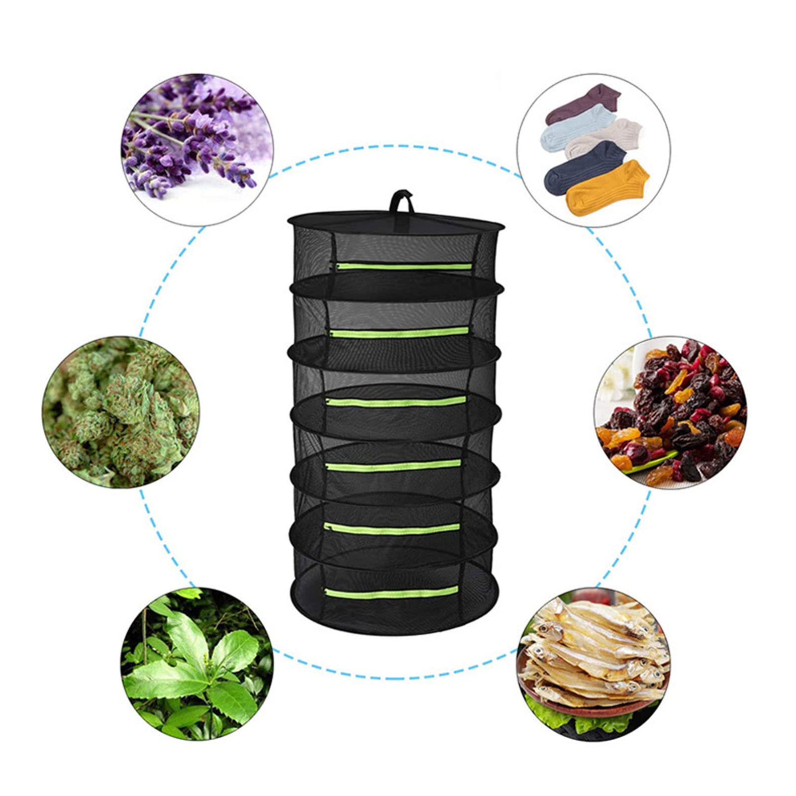 6 Layer Drying Net 2-Pack 6-Layer Herb Drying Racks With Zipper - Mesh ...