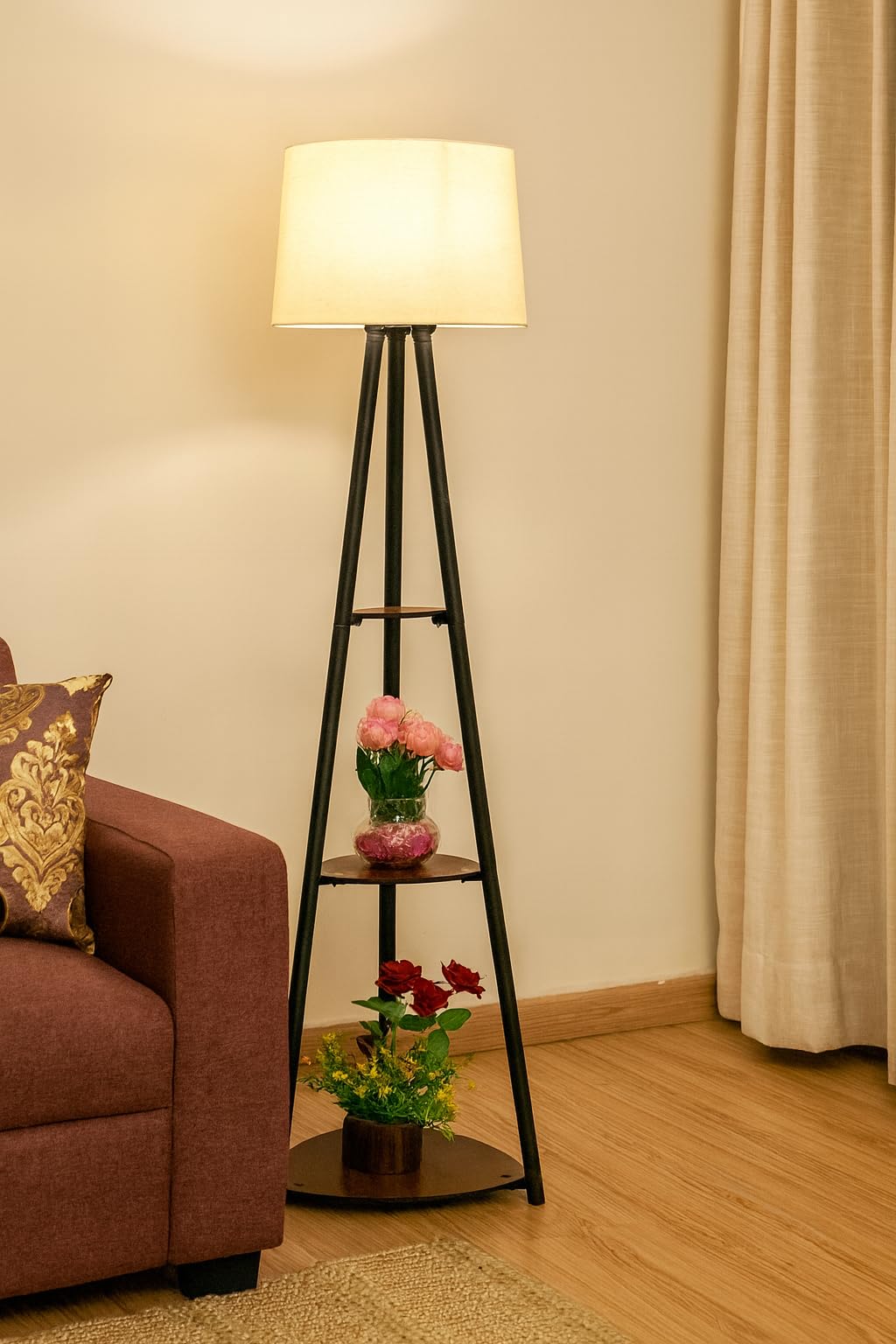 LANITIVE Tripod Floor Lamp for Living Room, Metal Standing Lamp