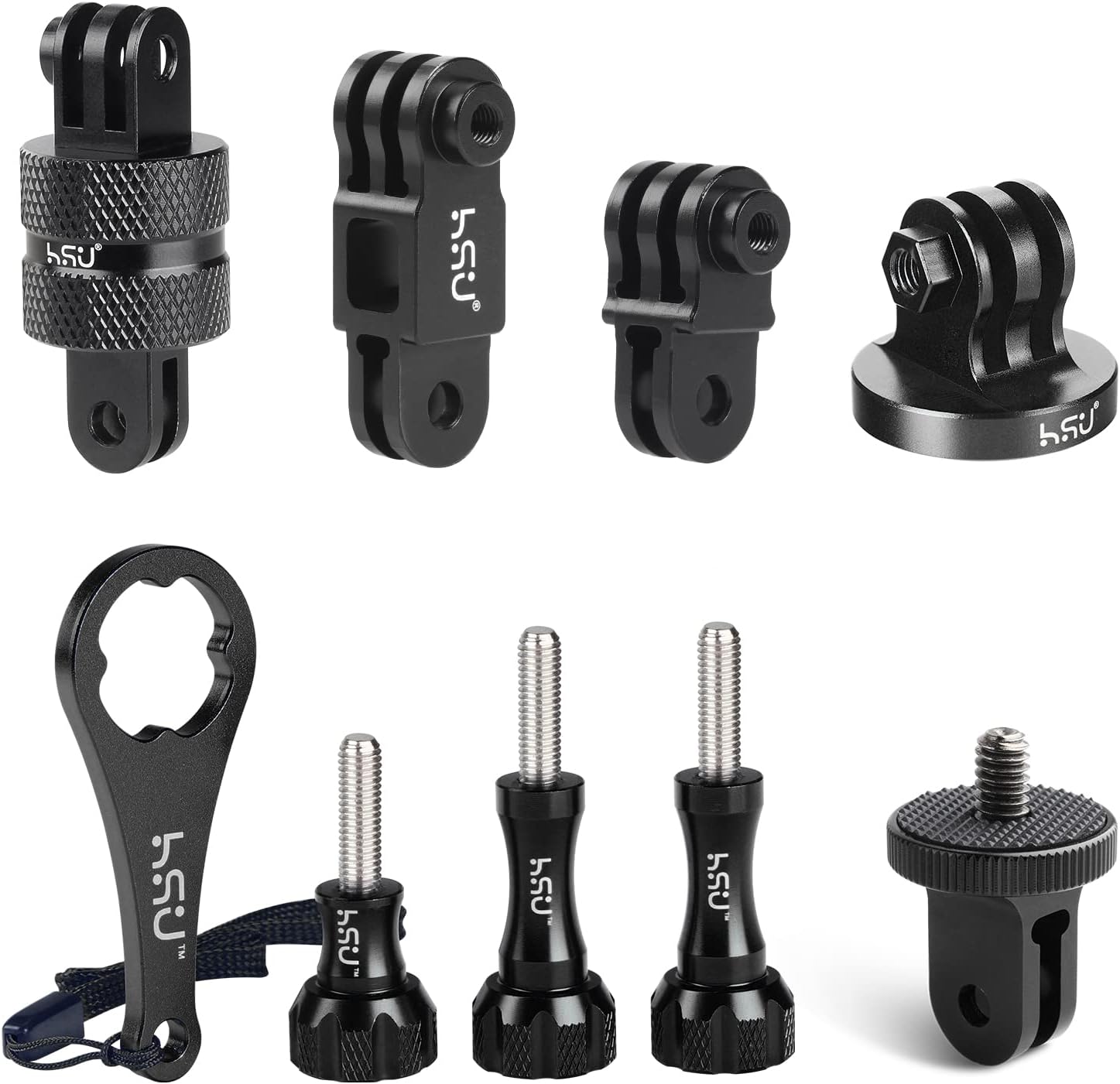 HSU Aluminum Camera Mount Kit for GoPro, Extension Arms for Hero 12/11