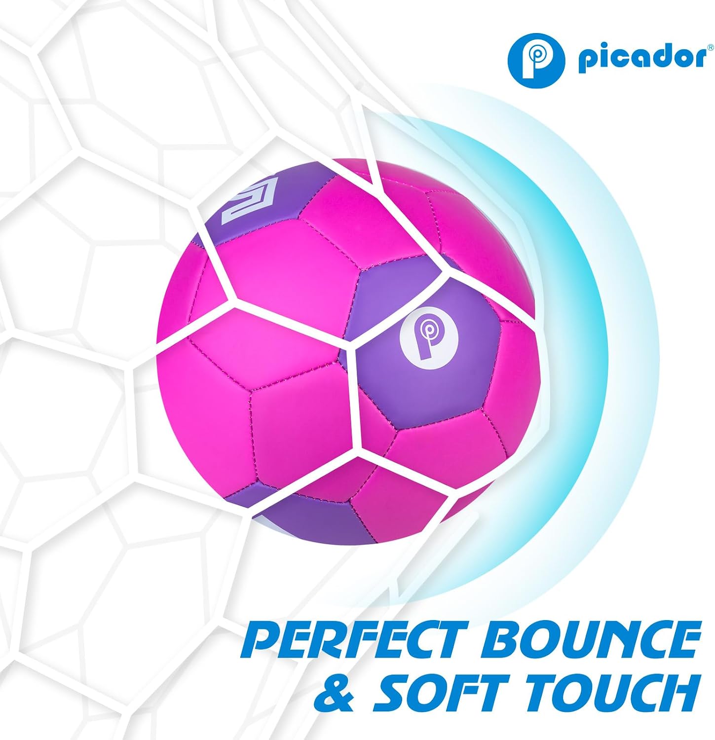 Picador Size 4 Soccer Ball, Purple Pink Girls Soccer Ball for Kids 4-6 6-8 8-12 Children Teens Youth Outdoors Sports Training Playing Ball