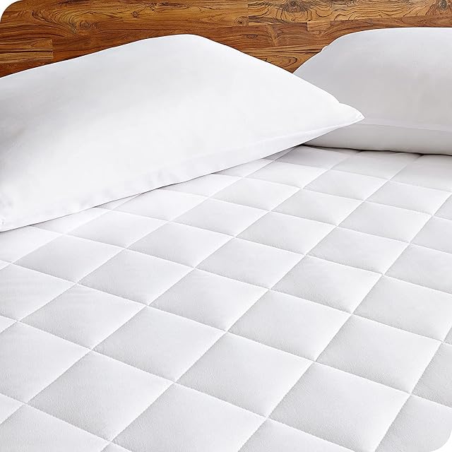 Quilted Mattress Protector  with Fitting Elasticated Straps, Breathable and Anti-Allergy  King Size Mattress Protector for Comfortable Sleep by Javflow