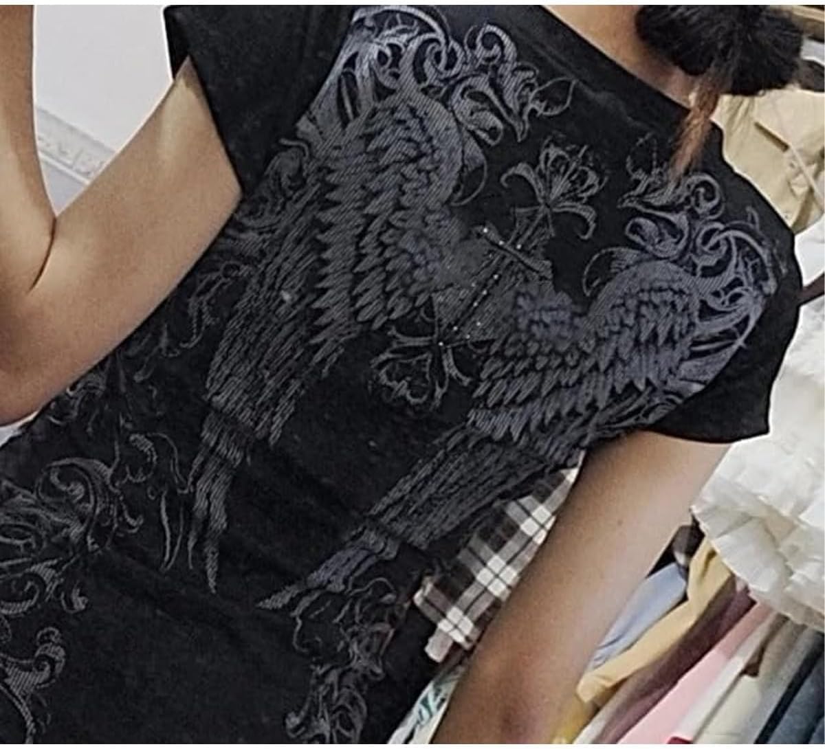 Grunge Shirts 2000s Clothing Women Vintage Graphic Tees Y2k Short Sleeve Goth Tops Teens Emo Clothes Streetwear - Image 3