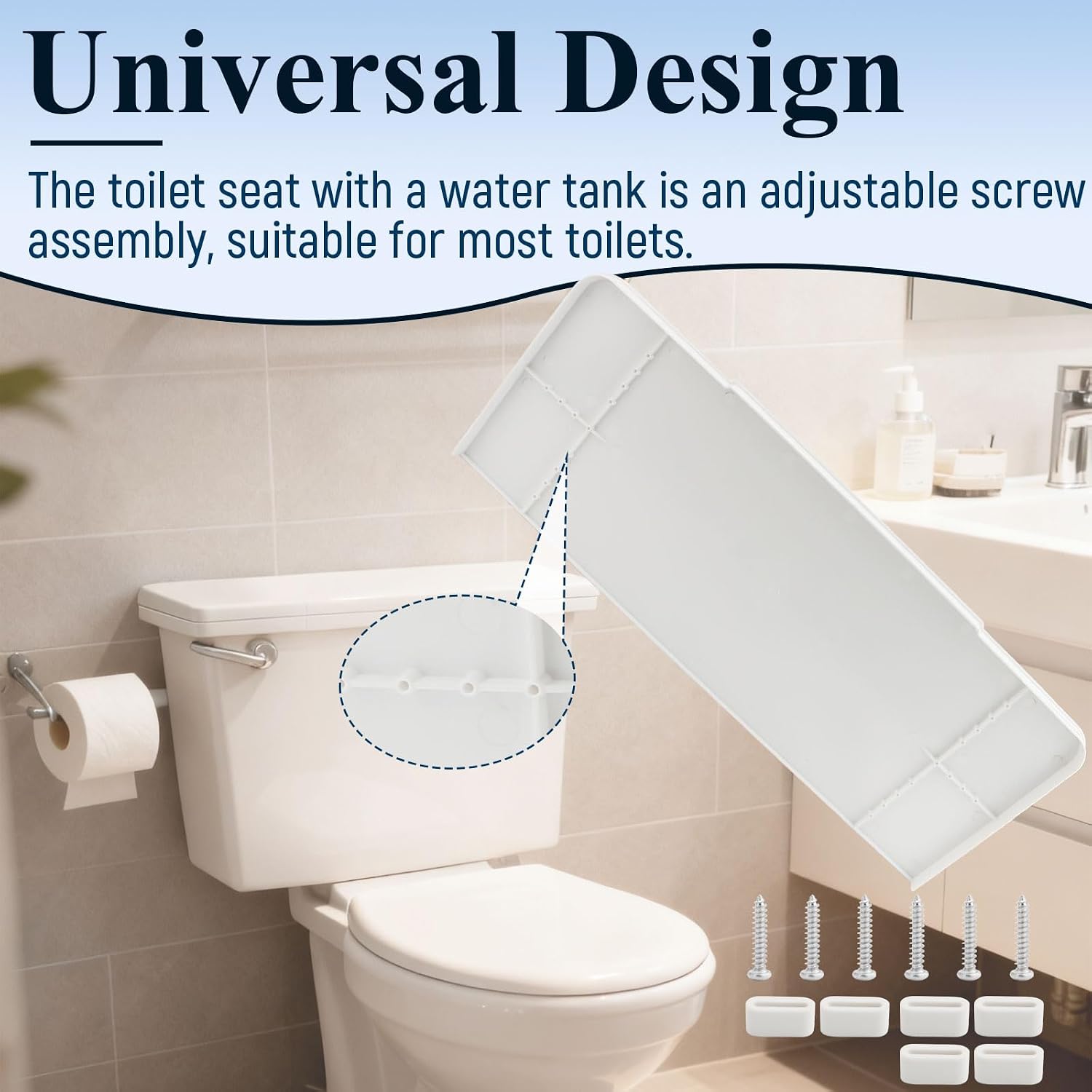40271 21-3/16" Long x 7-7/8" Wide x 1-1/8" Tall Toilet Tank Replacement Cover fits Most Toilets