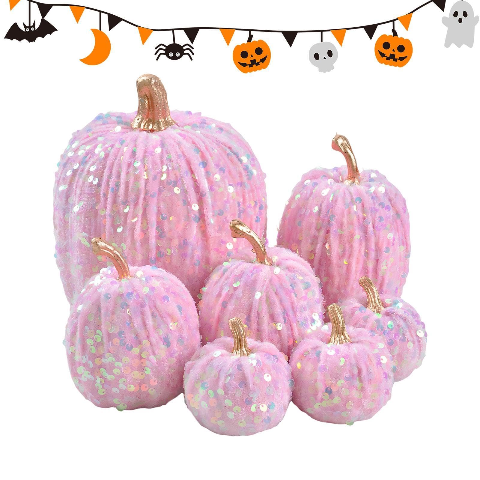 Zucche Di Velluto Decorazioni Autunnali 7 Pezzi Decorazione Realistica In | Decorazione Halloween Per Fattoria Casa Giardino Ingresso Cortile Anteriore Retro Finestra Interno E