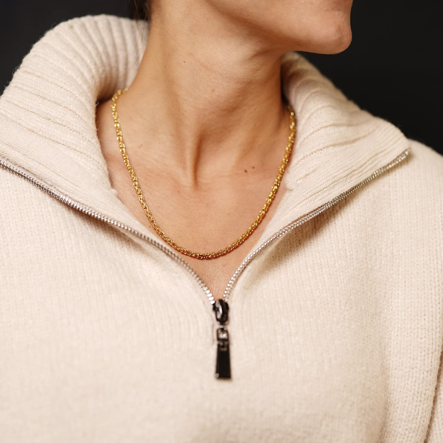 trendor Königskette Collier Gold auf 925 Silber 2,8 mm Breite 51570