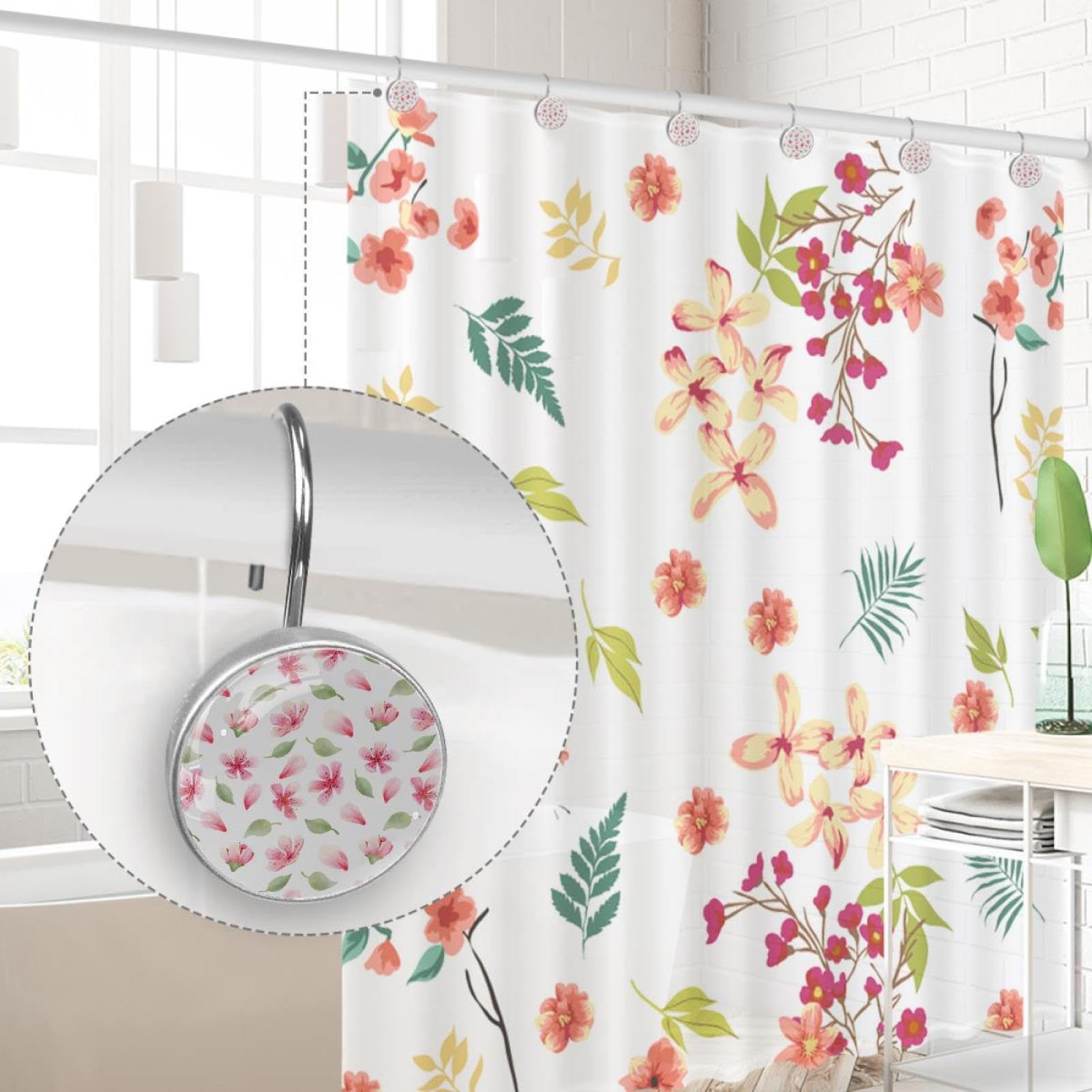 Tende Da Doccia Con Ganci, Tenda Da Bagno Impermeabile E Antimuffa 180x180cm 87008701 - Foto 6