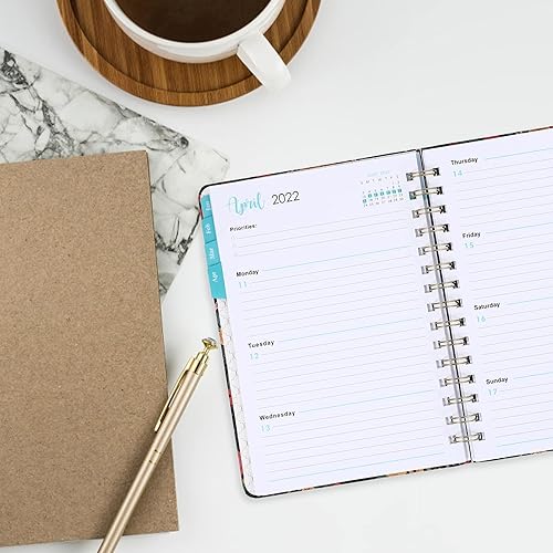 Miniatura 5 de Operitacx 3 blocs de notas en espiral para calendario de oficina, cuaderno de oficina, cuaderno semanal 2022, bloc de notas multi, bloc de notas,