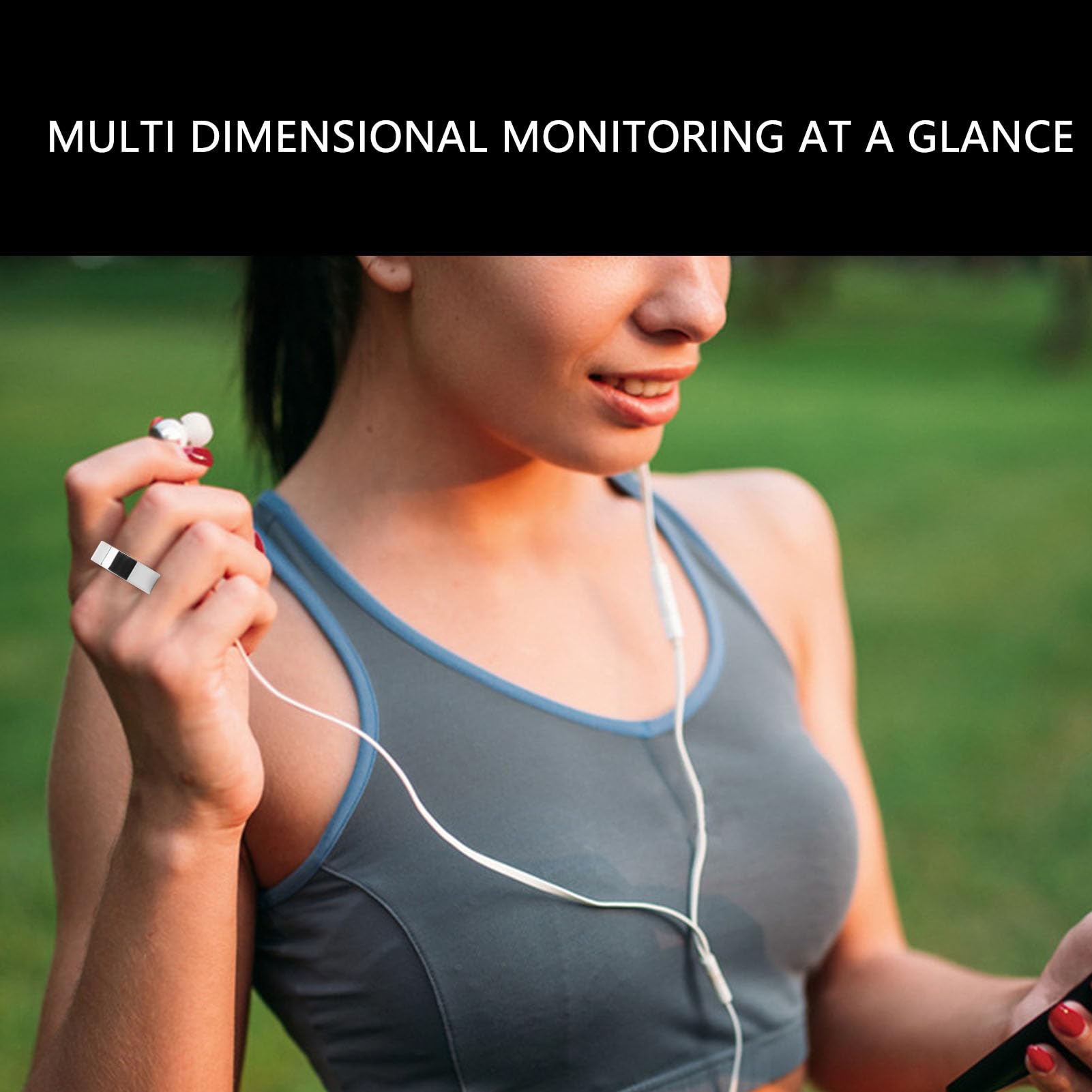 Septpenta Smart Ring Monitoraggio della Salute, Indossabile Fitness Sonno Frequenza Cardiaca Monitoraggio Dell'Ossigeno nel Sangue Anello Intelligente, Anello alla Moda Ricaricabile Impermeabile(20)