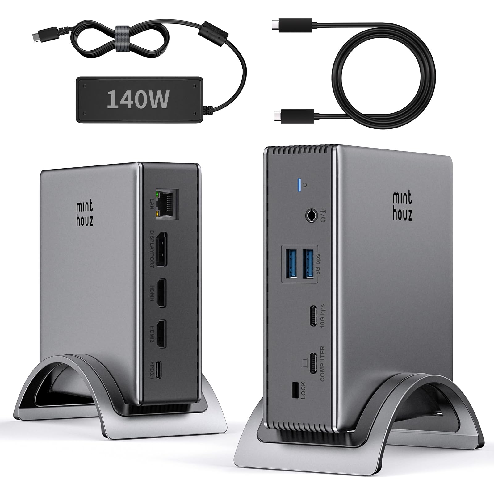 USB C Docking Station Minthouz PD3 1 Docking Station 3 Monitorswith 4K 144Hz 2 HDMI DP 140W PD