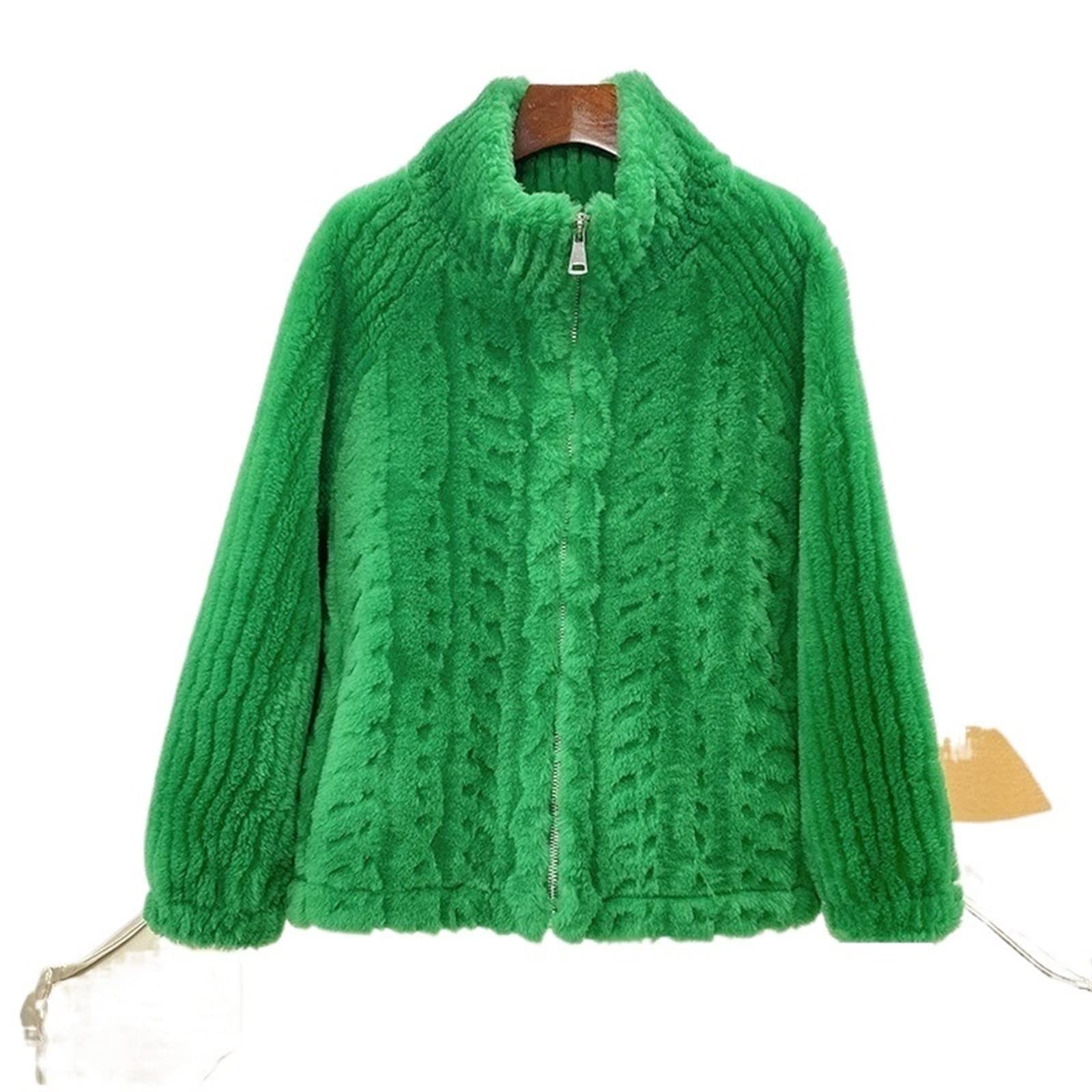 JESHKJESHK Women's Coat, Women Wool Fur Coat Jacket Winter Female Girl Real Sheep Shearing Parka Overcoat (Color : Dark blue, Size : S)