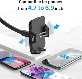 YOSH Windscreen Car Phone Holder, Windshield Phone Mount with Gooseneck