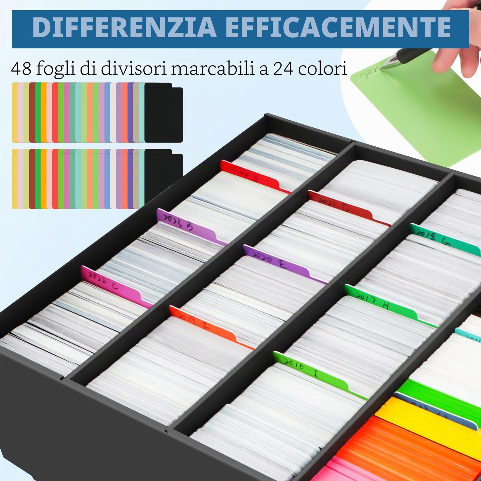 4 Pcs Scatola per Carte per 13760 Carte, Scatola Portaoggetti per Carte Collezionabili, con 48 Divisori, Scatole per Carte Collezionabili, Adatta per MTG, Carte Sportive