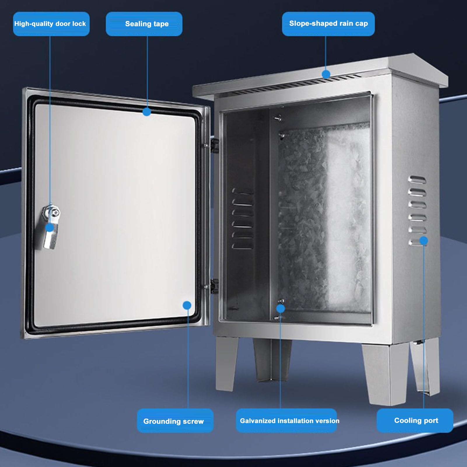 Scatola di giunzione di recinzione elettrica metallo Scatola distribuzione | Scatola di progetto resistente alle intemperie con serrature e piastre di montaggio,scatola di collegamento elettrico