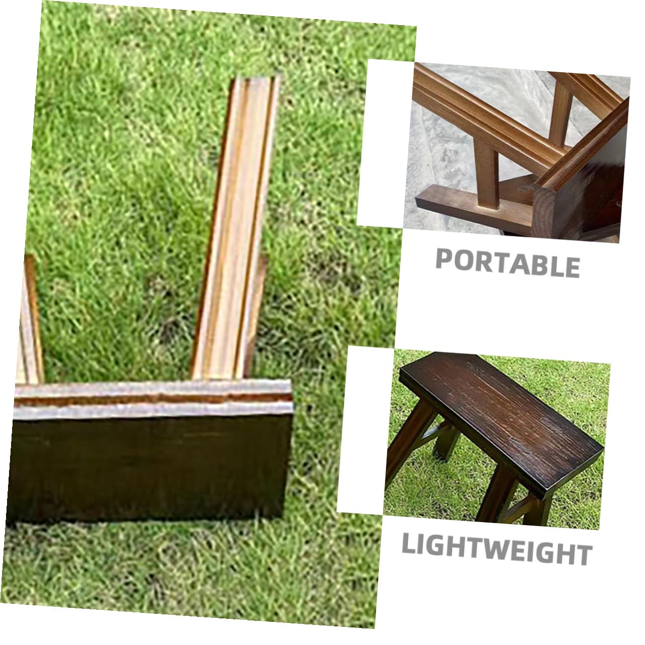 Gatuida Sgabello in Legno per Adulti e Bambini Piccolo Sgabello da Letto in Pino 23 Cm per Cambio Scarpe e Toeletta Portatile per Camera da Letto e Bagno