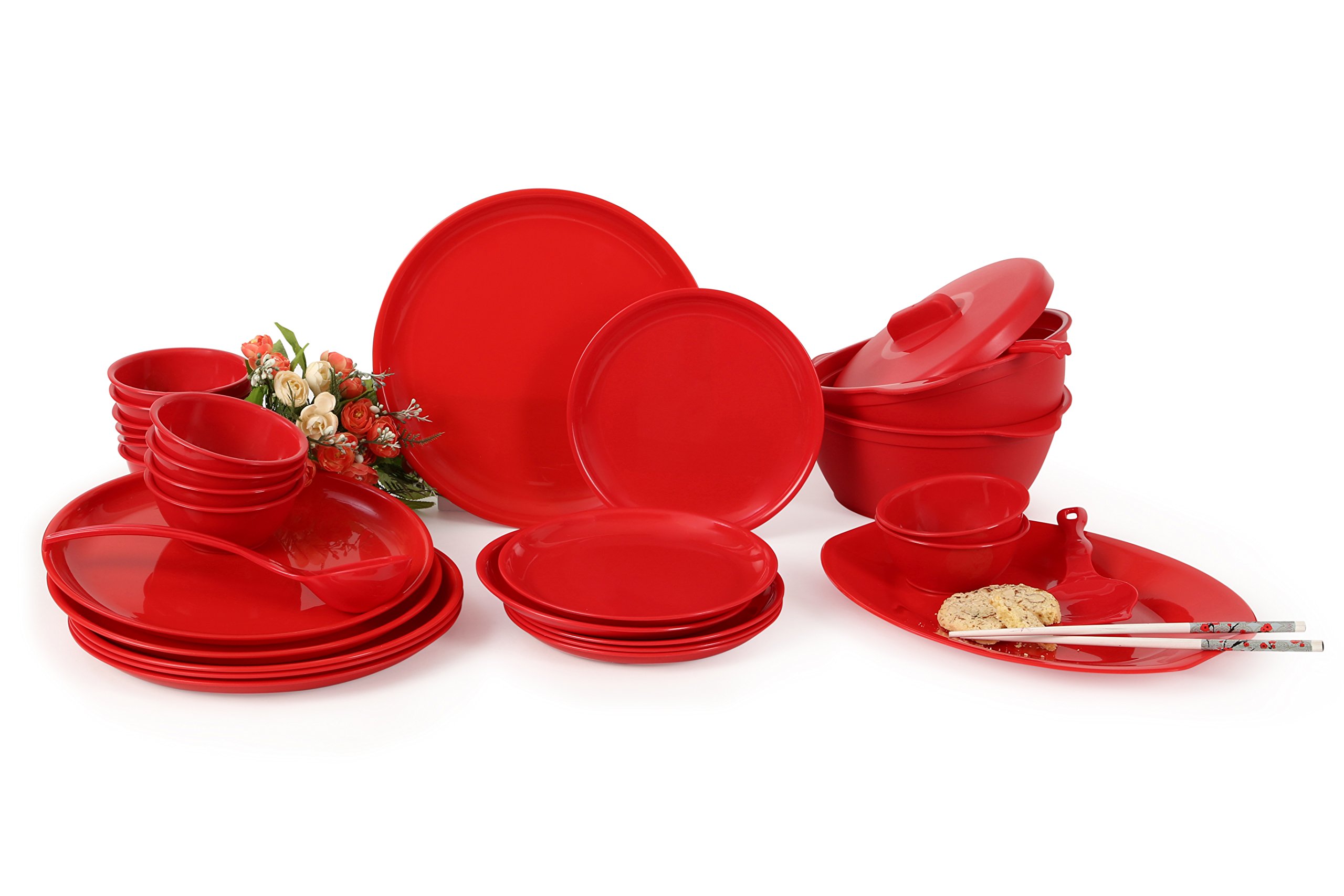 Joy Home Microwave Safe Dinner Set 32 Pcs Round Cherry