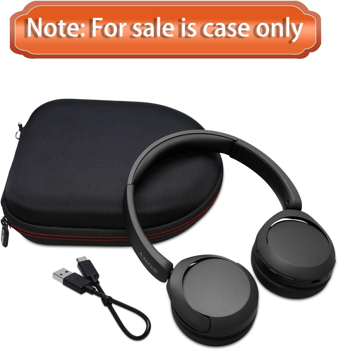 LTGEM Case Compatible with Sony WH-CH520 / WH-CH530 Wireless Headphones Bluetooth On-Ear Headset, Black - Image 8