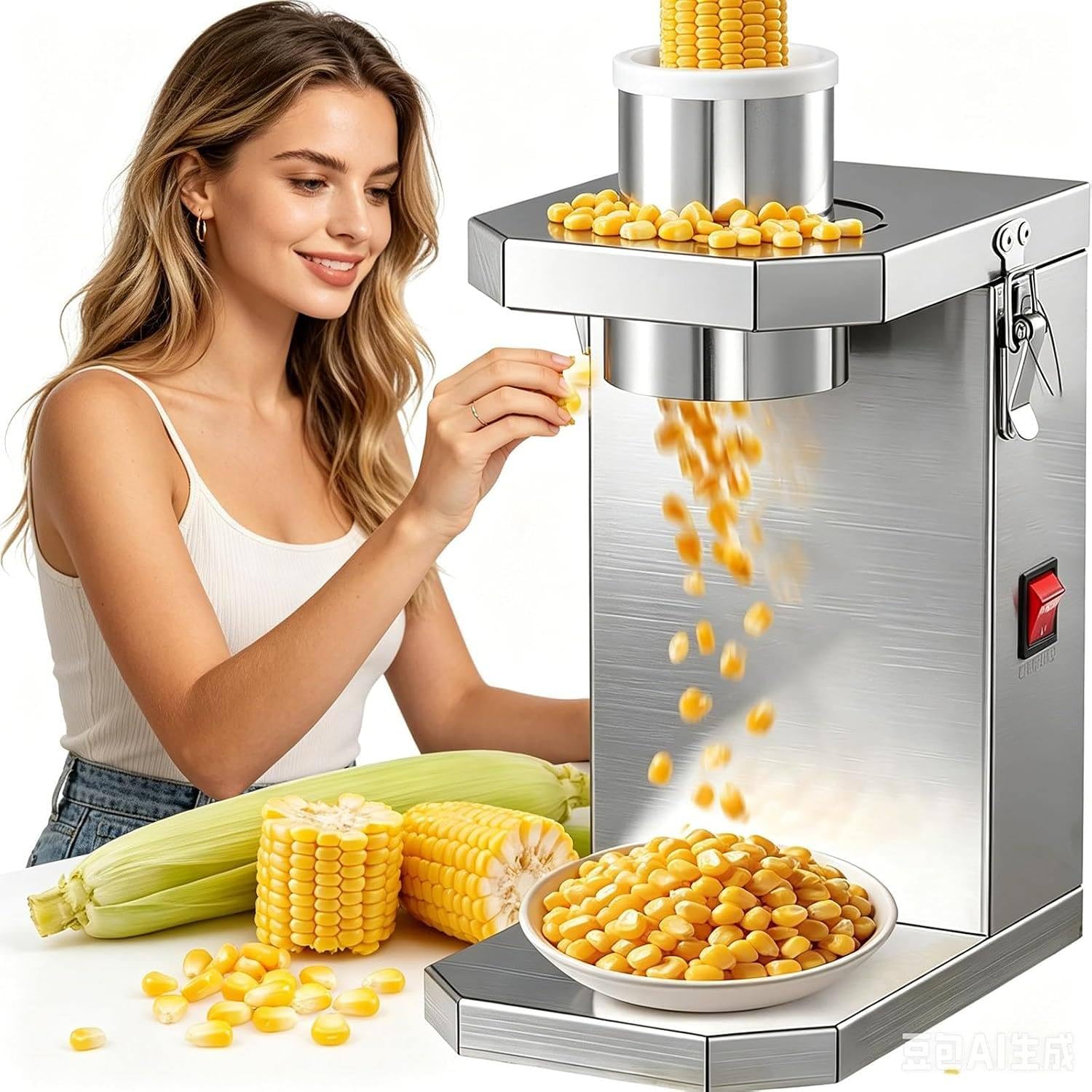 Desgranadora compacta de Acero Inoxidable para encimera | La cuchilla dentada y el interruptor único agilizan el trabajo, mientras las piezas desmontables reducen residuos ocultos.