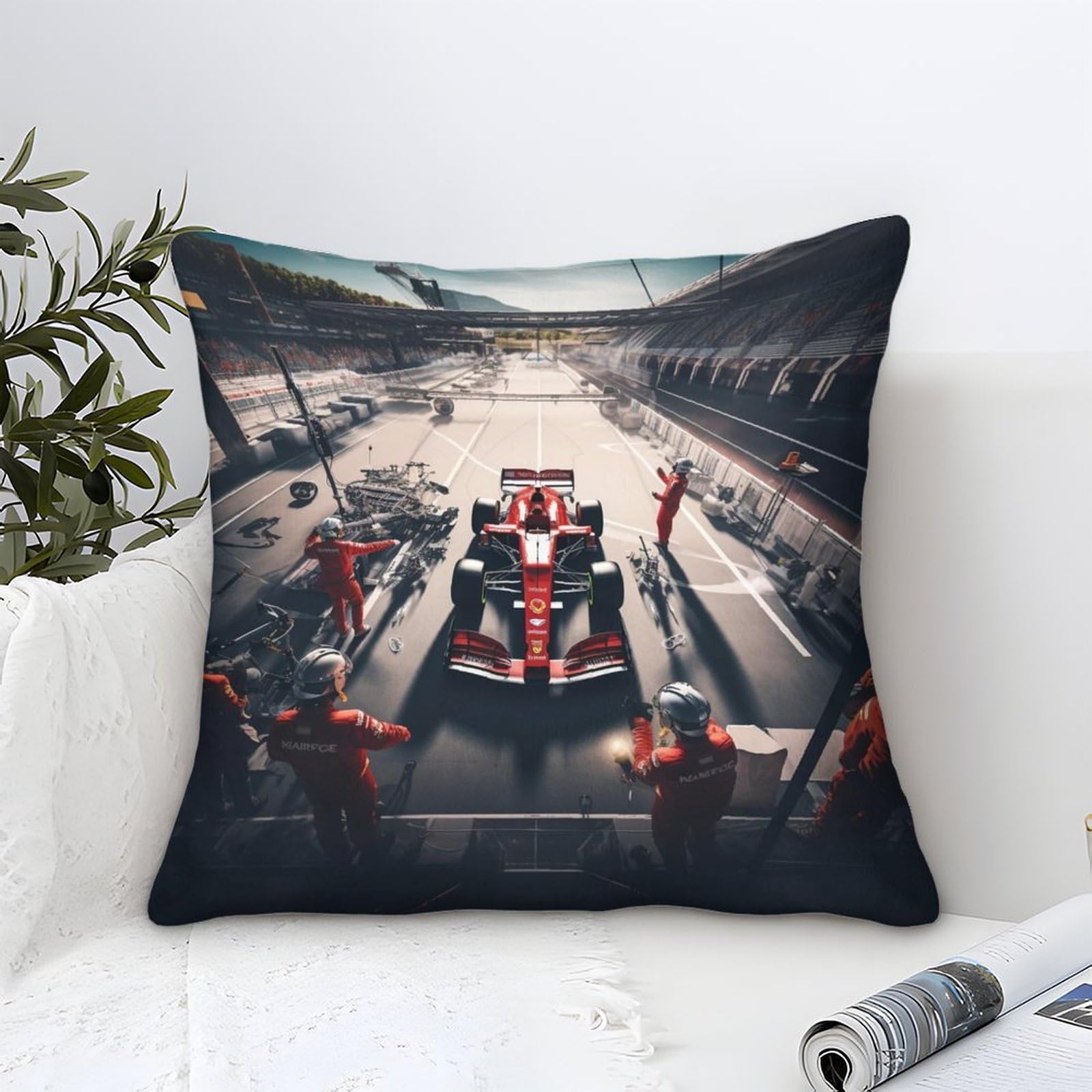 Xiaopangxy Formulaa Racing-1 40X40cm Cushion Cover Decor, Pit Stop Pillowcases, Microfiber Formulaa Racing Themed Throw Pillow Case Pillow Cover For Sofa Couch Bedroom