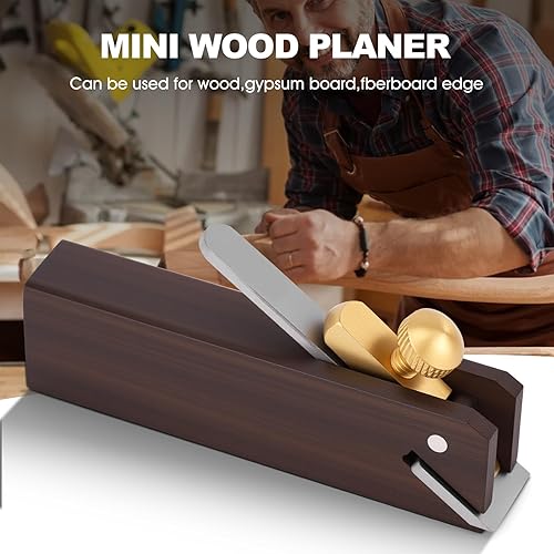 Miniatura 7 de Mini Wood Planer, 3 inch Wood Hand Planer Ebony Woodworking Plane for Planing Smoothing Flat Bottom Trimming Perfect for Carpenter DIY Cutting Tool