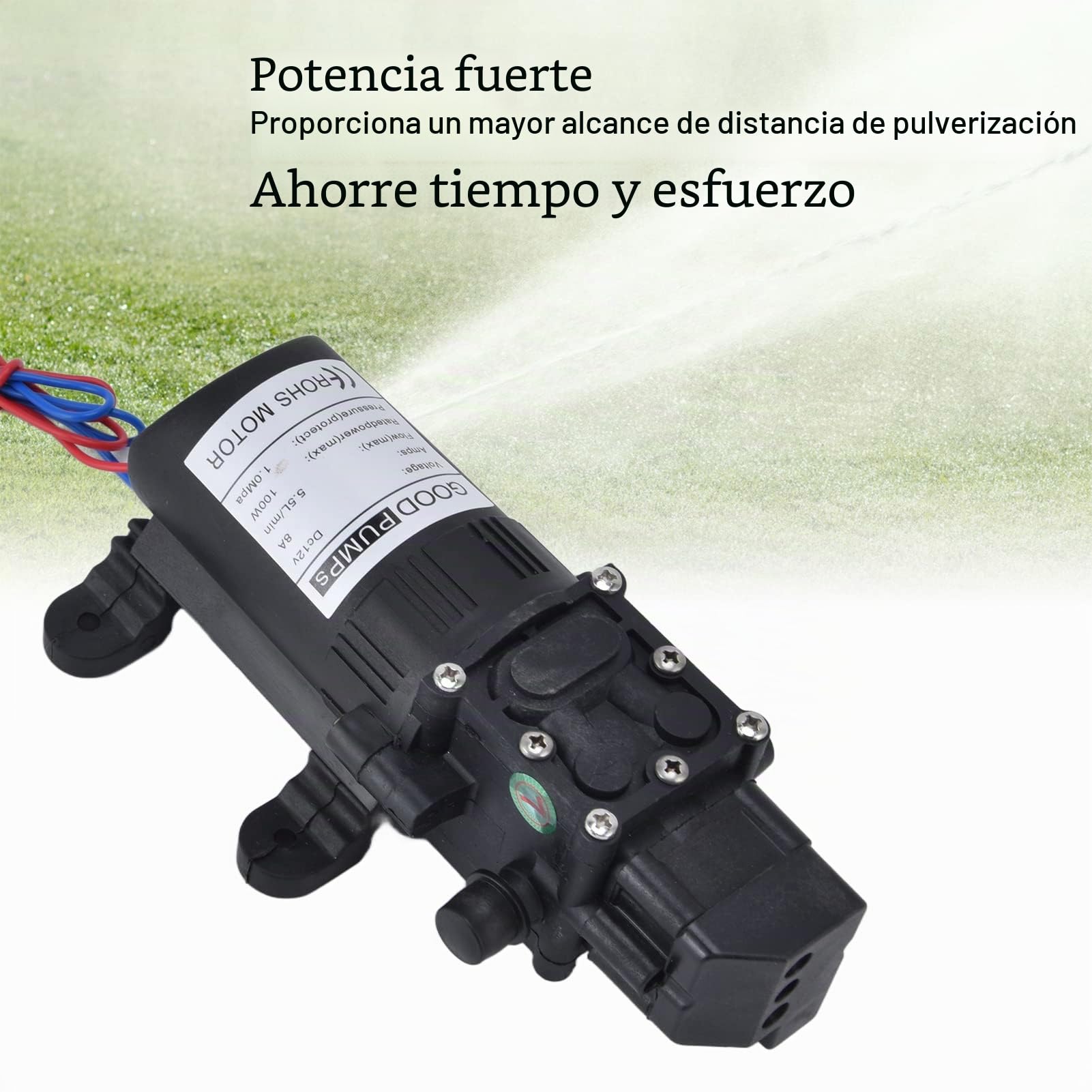 Bomba de Diafragma Automática DC 12V, Bombas de Diafragma. Presostato autocebante Bomba Agua 70 W 8 L/min diafragma presión Micro Alta con Interruptor Camping vehículos