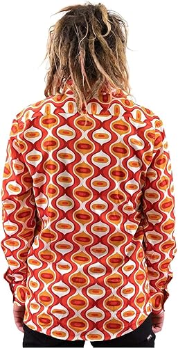 Miniatura 3 de Camisas de estilo hip hop de los años 70 para hombre, estilo casual, con botones, estampado de cachemira, floral, vintage, de manga larga, cuello