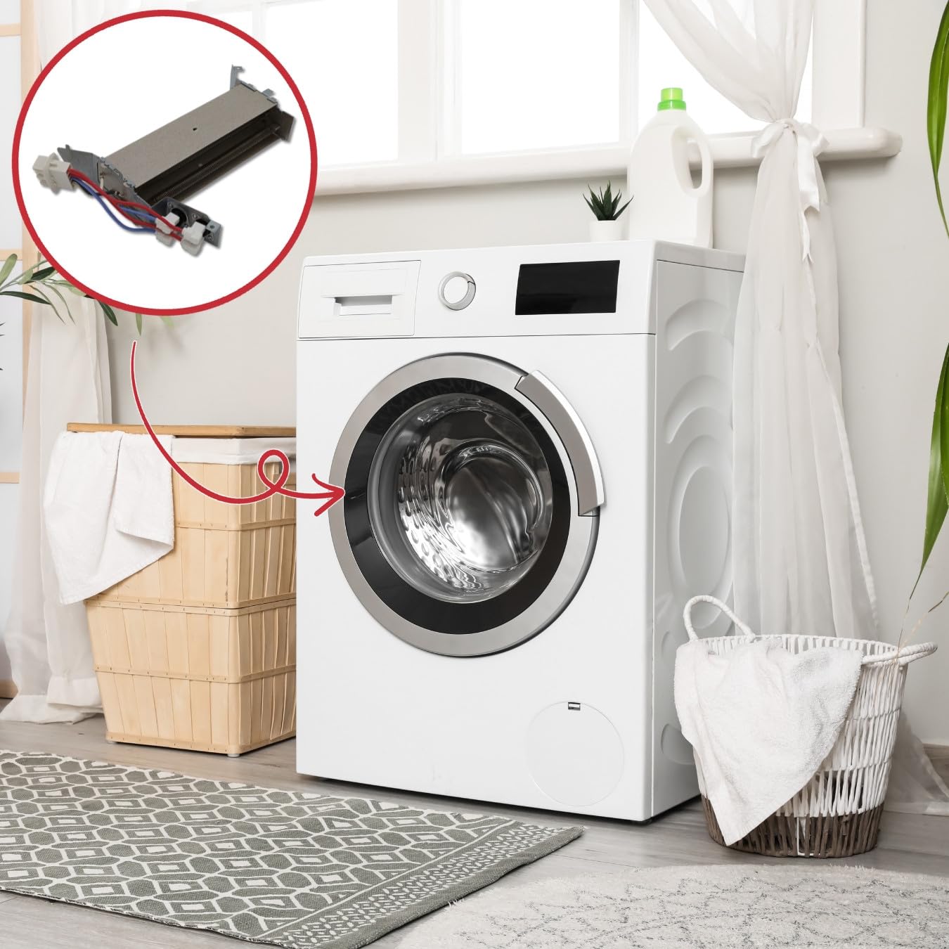 SOS - Accesorio de resistencia para secadora, 2000 W, 2957500400, BEKO, FAR, ALTUS, BLUESKY, COLDIS, DOMEOS, LISTO