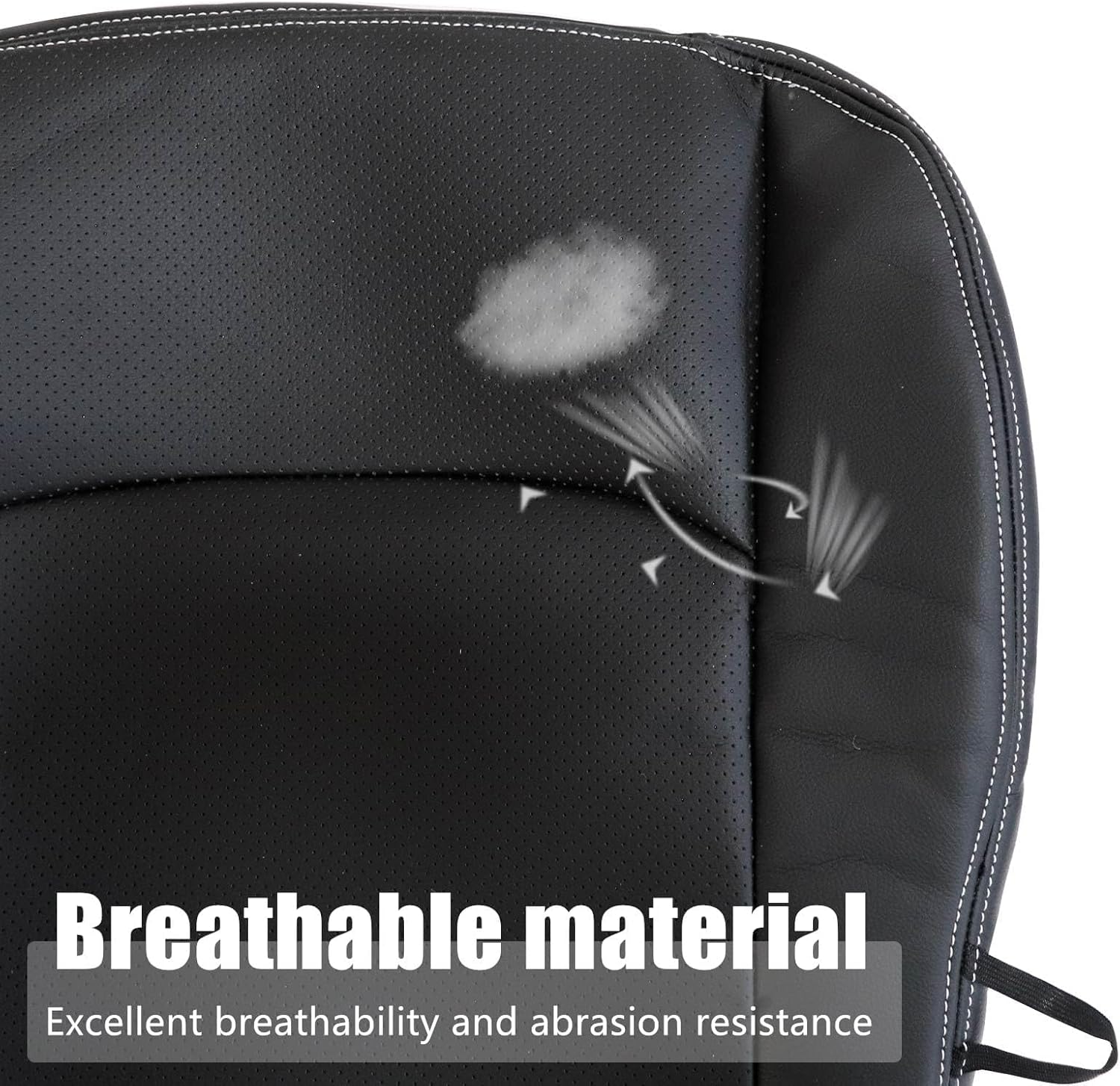 Priprilod Black Passenger Side Perforated Leather Seat Cover Compatible with Dodge Ram 1500 2500 3500 4500 5500 Laramie 2009 2010 2011 2012