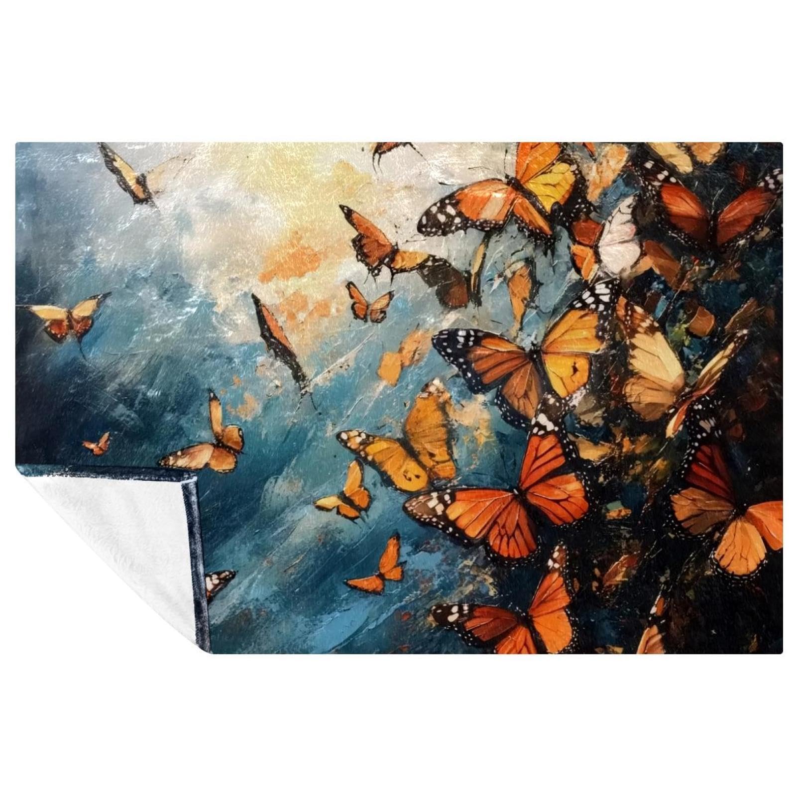 Couverture papillon lit et canapé plaid chaud 150x100 cm