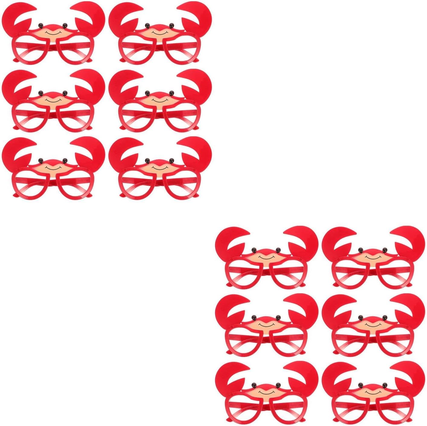 LUOZZY 12 Pcs Crab Shaped Sunglasses Funny Tropical Party Eyewear for Luau Beach Vacation Photo Props Adults