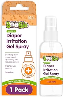 Boogie Hypochlorous Acid Diaper Irritation Gel Spray, Baby Essentials for Diaper Rash, Soothing Cleansing Spray, 3.4oz