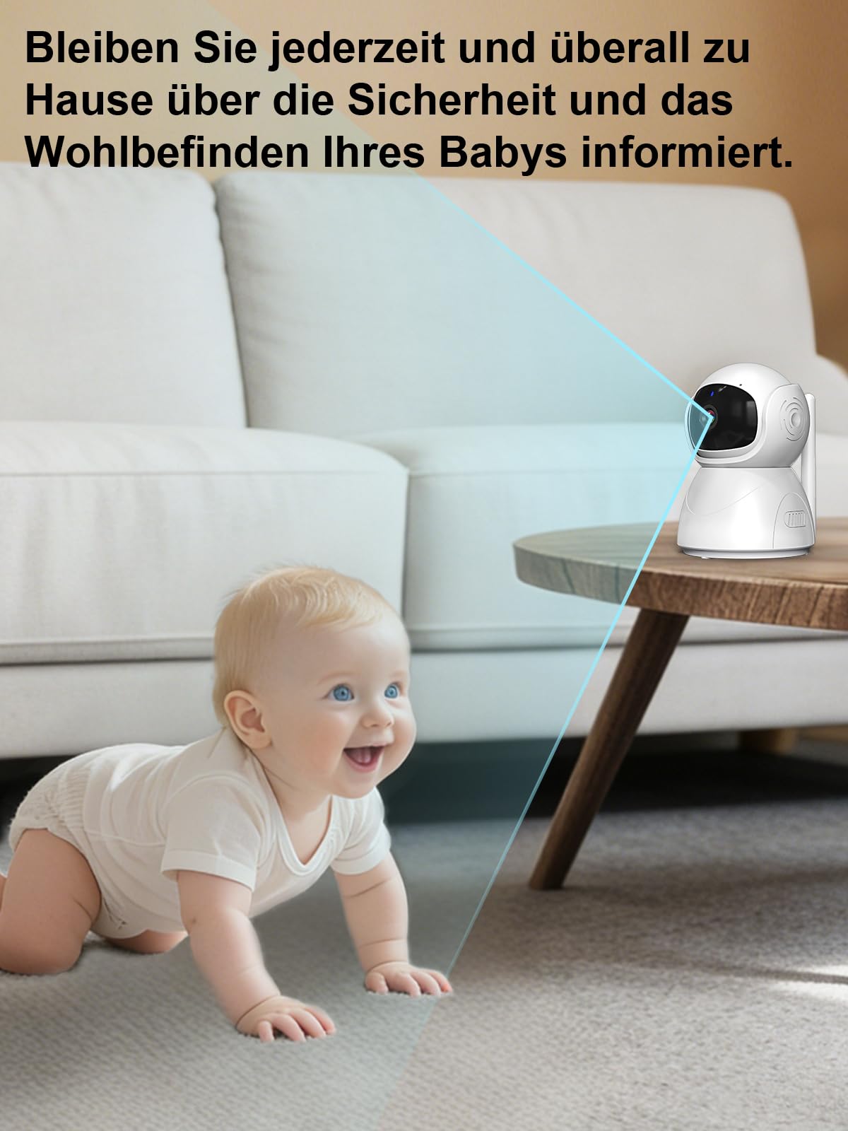 Babyphone Mit Kamera Ohne WLAN, 5 Zoll 720P HD Video Monitor, Zoom 2X/4X, Schwenk- und Neigefunktion, 100 Std. Akkulaufzeit im VOX-Modus, 300 m Reichweite, Nachtsicht, Temperatur- und Geräuschalarm