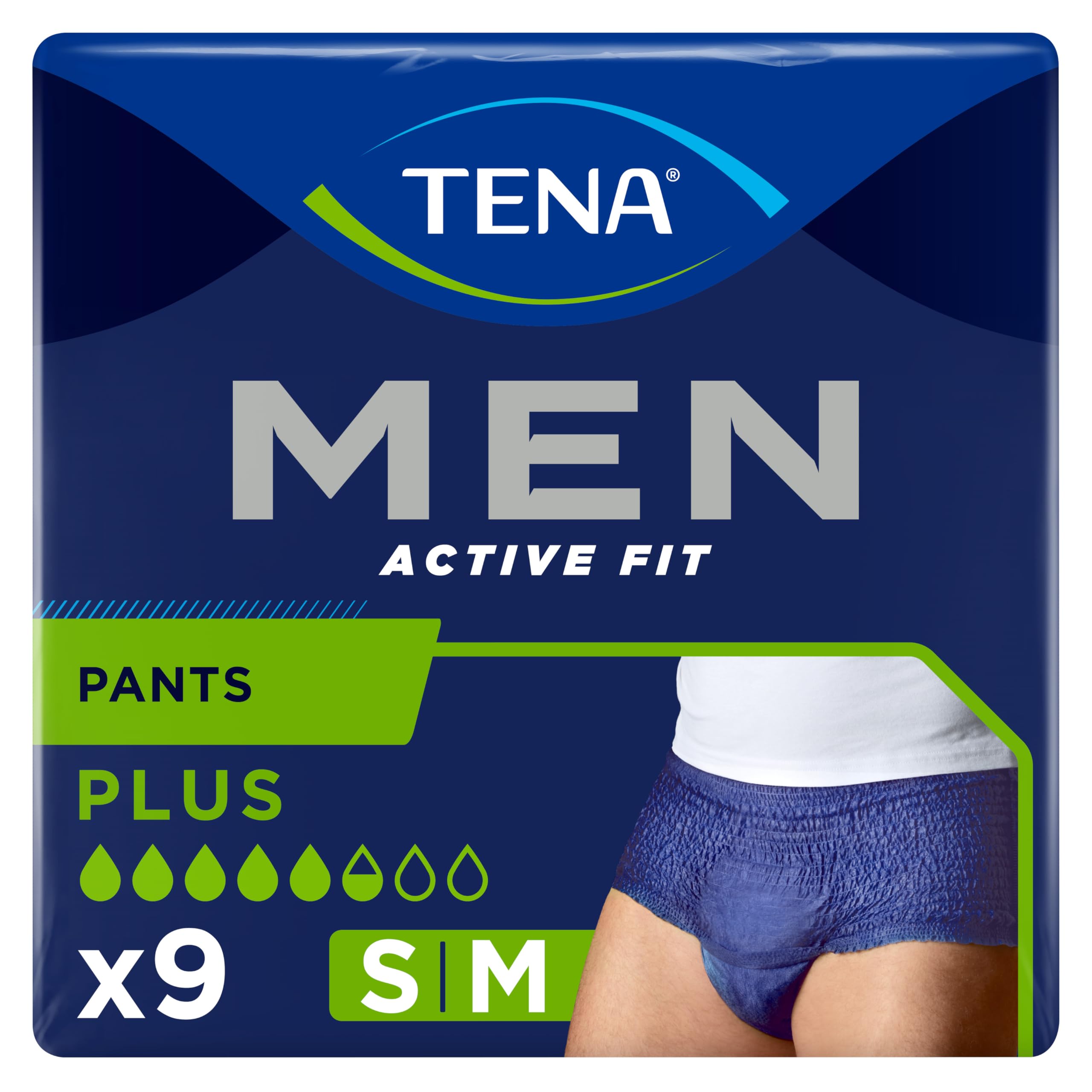 TENA Medium Men Active Pants Black 9 Count (Pack of 1)