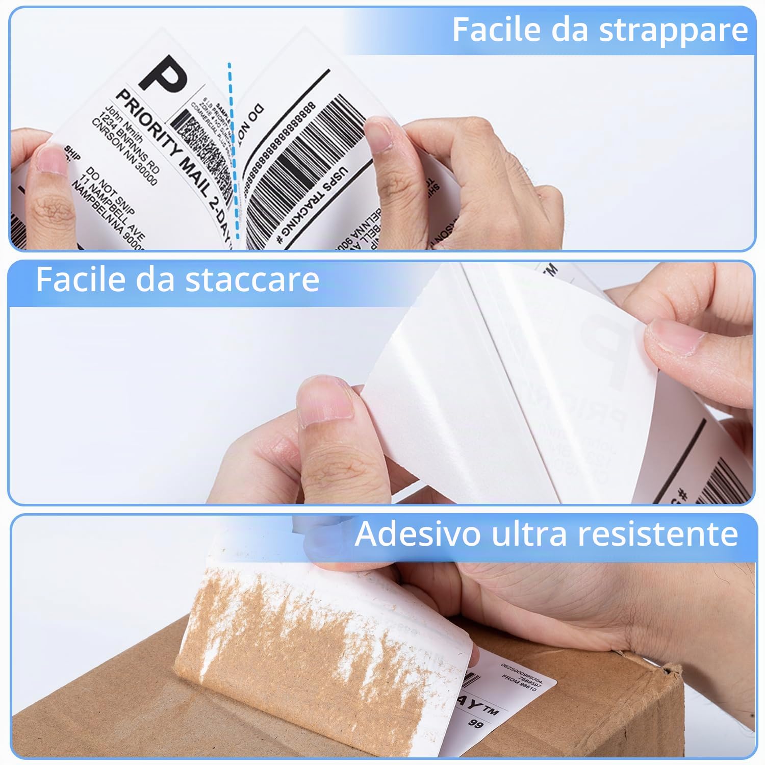 Phomemo Etichette termiche 4 x 6 – Etichette per spedizioni, etichette per stampante termica, etichette in rotolo per etichette di spedizione, indirizzo, posta, compatibili con Zebra, Munbyn, Rollo,