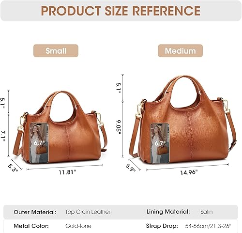 Miniatura 4 de Kattee Monederos y bolsos de cuero para mujer, bolsos cruzados pequeños y medianos de moda, bolsos de hombro suaves