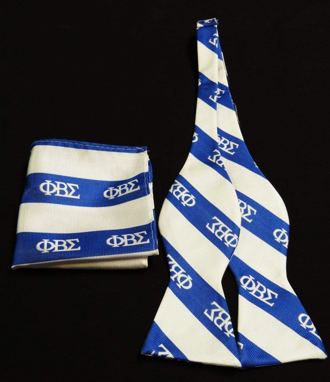 Phi Beta Sigma Fraternity Self-Tie Bow Tie & Handkerchief Set, Standard