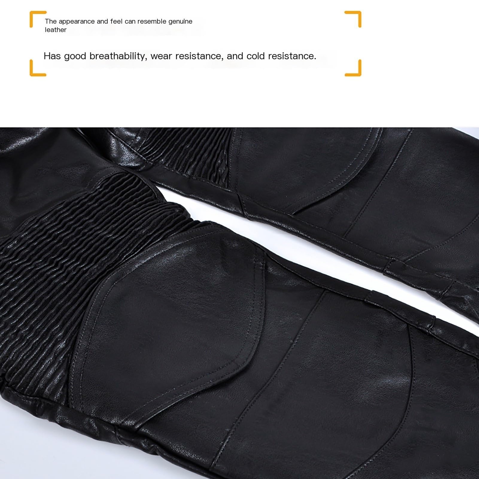Pantaloni Da Motociclista Invernali Unisex Jeans Da Motociclista Impermeabili In Pelle Sintetica Con 4 Protezioni CE for Spostamenti In Scooter(M)