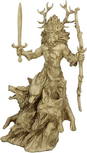 Miniatura 3 de Ebros Gift Antigua y arcaica poderosa deidad Cernunnos celta Dios cuernos Wiccan estatua de 12.5 pulgadas de alto, Deidad de los animales,