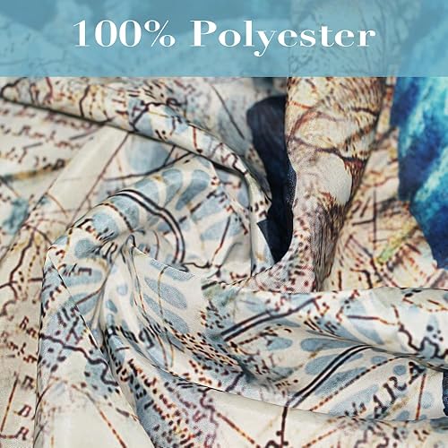 Miniatura 5 de Juego de cortinas de ducha de tela con temática náutica de tortugas marinas y playa, decoración de baño azul océano con ojales y ganchos, 36