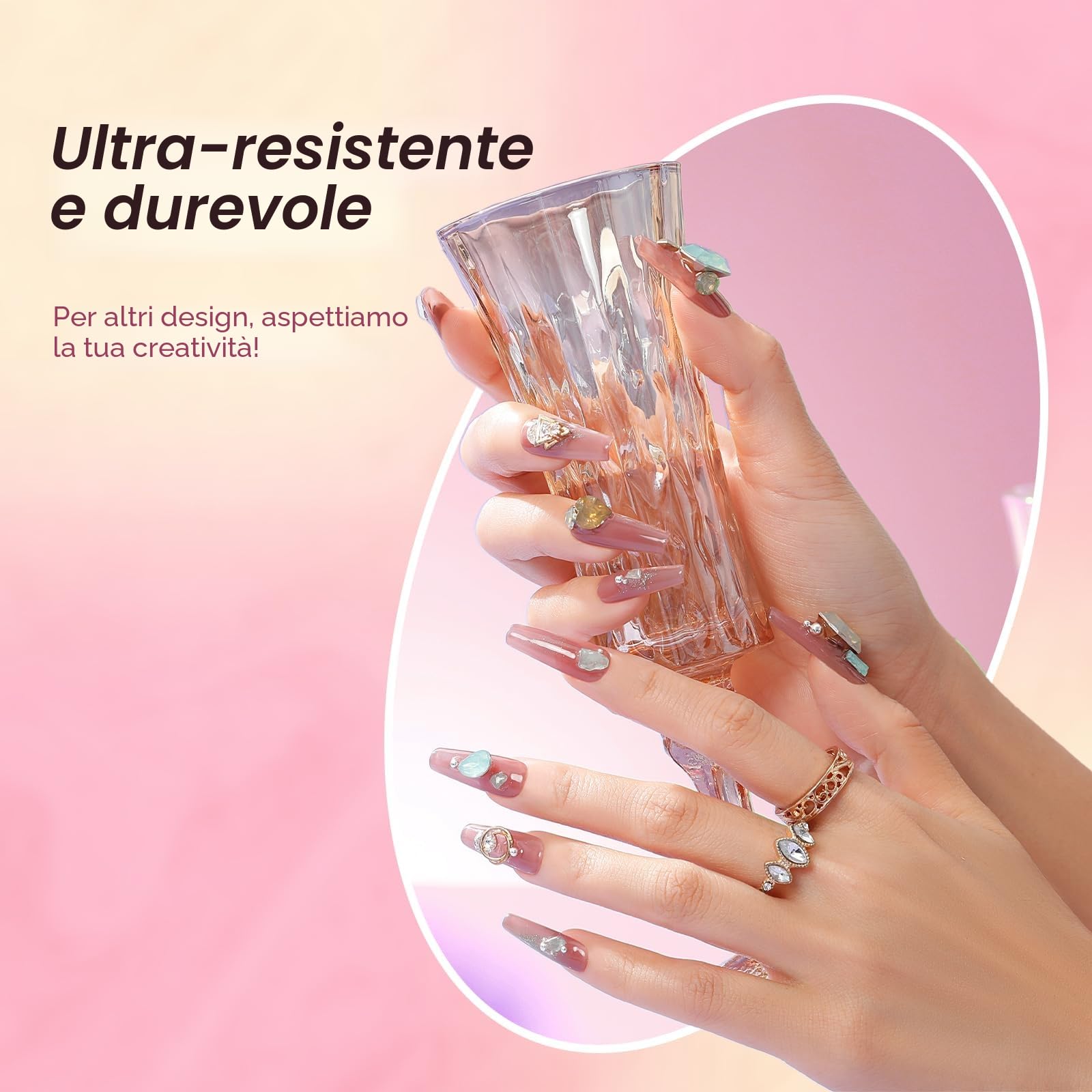 ROSALIND Gel Unghie Ricostruzione Kit Completo, 8 Colore 10ml Poligel Set con Base & Top Coat, Lampada UV e Strumenti per unghie, per Fai Da Te a Casa, Professionale Salone, Kit Unghie Gel Nail Art