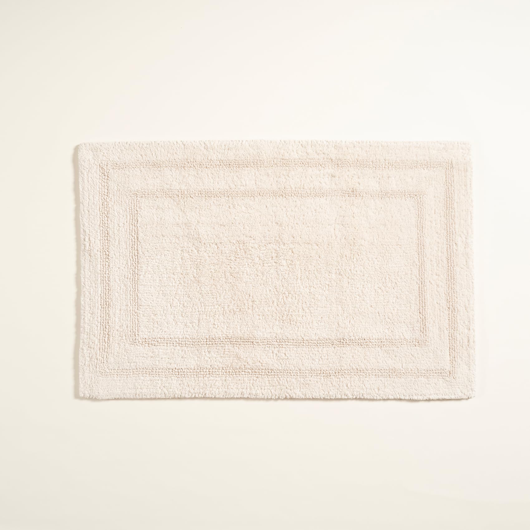 Solıd Çift Taraflı Pamuk%100 Pamuk Banyo Paspası 40x60 Cm Krem