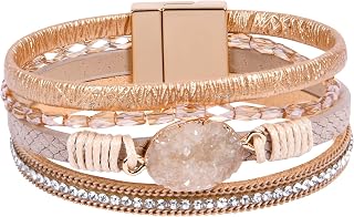 Aucuu Inspirational Tree of Life Leather Bracelets for Women, Leather Bracelets for Teen Girls, Valentine's Day Mother's Day Birthday Jewelry Gifts for Women